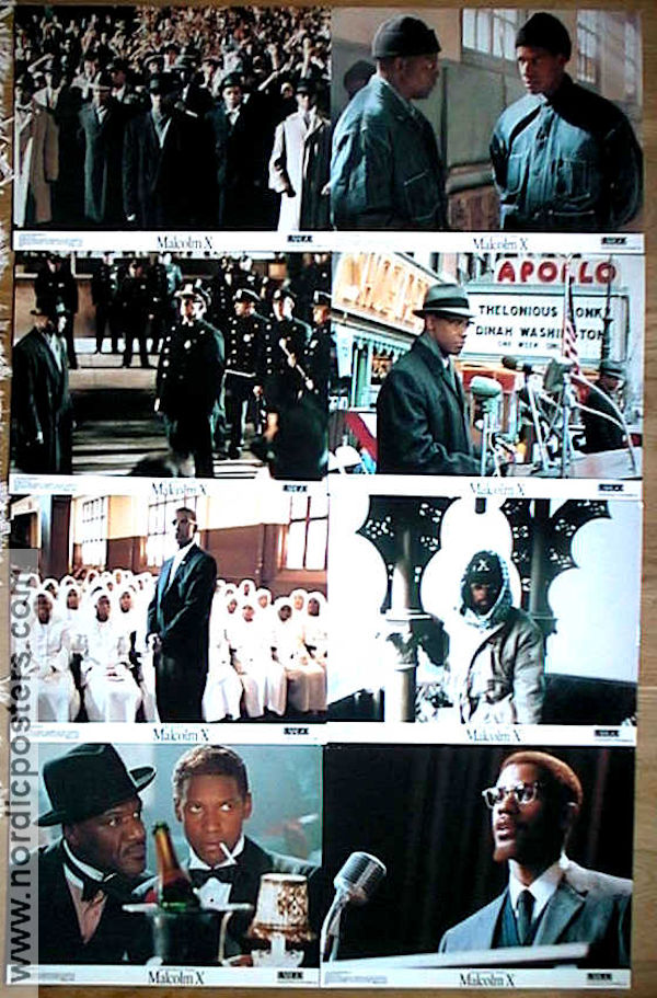 Malcolm X 1992 lobbykort Denzel Washington Angela Bassett Delroy Lindo Spike Lee