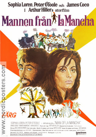 Mannen från La Mancha 1973 poster Sophia Loren Peter O´Toole Arthur Hiller