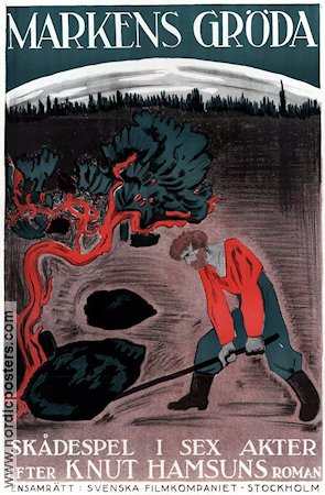 Markens gröda 1921 poster Gunnar Sommerfeldt Text: Knut Hamsun Norge