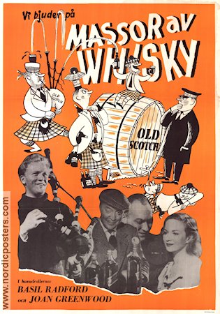 Massor av Whisky 1949 poster Basil Radford Gordon Jackson Joan Greenwood Filmbolag: Ealing Studios