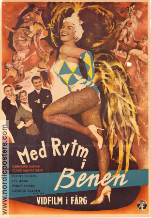 Med rytm i benen 1957 poster Germaine Damar Claus Biederstaedt Ruth Stephan Géza von Cziffra Dans Musikaler