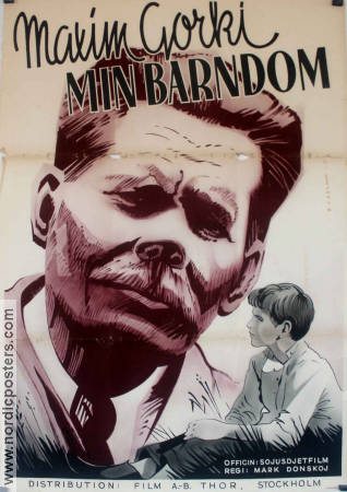 Min barndom 1938 poster Mark Donskoj Text: Maxim Gorkij Barn Ryssland