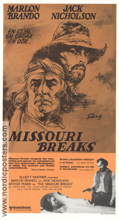 The Missouri Breaks 1976 poster Marlon Brando Jack Nicholson Randy Quaid Arthur Penn