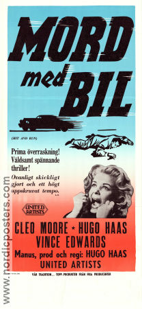 Mord med bil 1957 poster Cleo Moore Vince Edwards Hugo Haas Film Noir