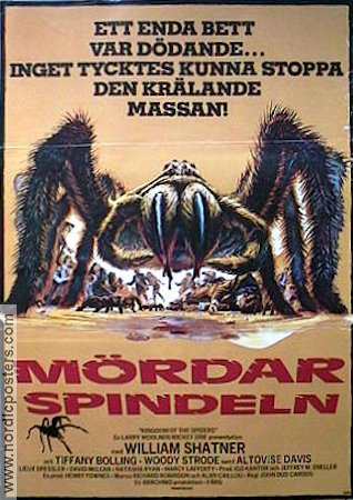 Mördarspindeln 1977 poster William Shatner Insekter och spindlar