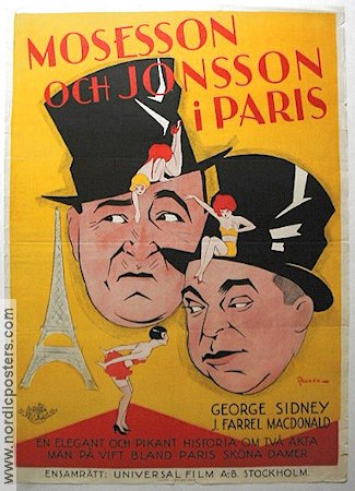 Mosesson och Jonsson i Paris 1928 poster George Sidney J Farrel Macdonald