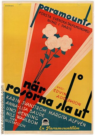När rosorna slå ut 1930 poster Karin Swanström