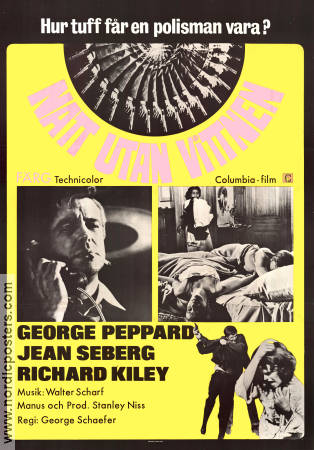 Natt utan vittnen 1969 poster George Peppard Jean Seberg George Schaefer