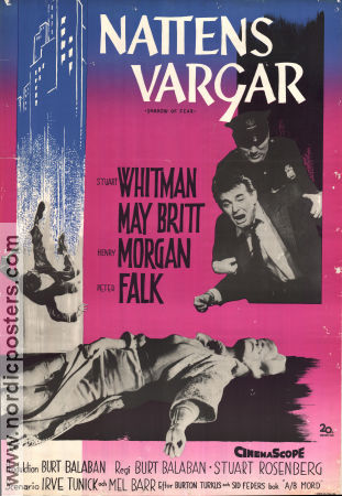 Nattens vargar 1960 poster Stuart Whitman May Britt Peter Falk Burt Balaban