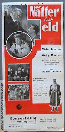 Nätter av eld 1939 poster Victor Francen Gaby Morlay