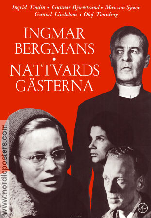 Nattvardsgästerna 1963 poster Ingrid Thulin Gunnar Björnstrand Max von Sydow Gunnel Lindblom Ingmar Bergman Religion