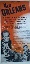 New Orleans 1947 poster Louis Armstrong Billie Holiday Jazz Musikaler