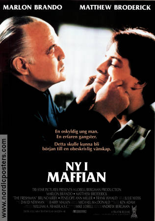 Ny i maffian 1990 poster Marlon Brando Matthew Broderick Bruno Kirby Andrew Bergman Maffia