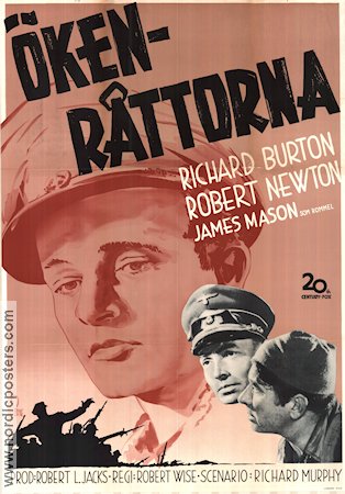 Ökenråttorna 1953 poster Richard Burton Robert Newton James Mason Robert Wise Krig