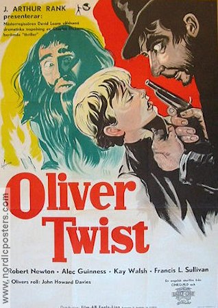 Oliver Twist 1948 poster Alec Guinness David Lean Affischkonstnär: Walter Bjorne