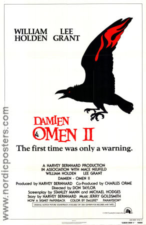 Omen 2 Damien 1978 poster William Holden Lee Grant Mike Hodges Hitta mer: Omen Fåglar