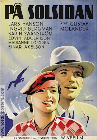 På solsidan 1935 poster Ingrid Bergman Lars Hanson Eric Rohman art