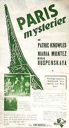 Paris mysterier 1933 poster Patric Knowles Maria Montez