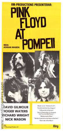 Pink Floyd at Pompeii 1978 poster Pink Floyd David Gilmour Roger Waters Richard Wright Nick Mason Adrian Maben Rock och pop