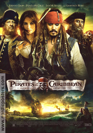 Pirates of the Caribbean: I främmande farvatten 2011 poster Johnny Depp Penélope Cruz Ian McShane Rob Marshall