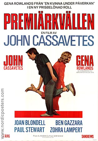 Premiärkvällen 1977 poster Gena Rowlands John Cassavetes