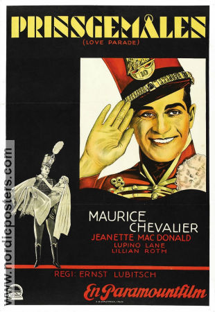 Prinsgemålen 1930 poster Maurice Chevalier Jeanette MacDonald Ernst Lubitsch