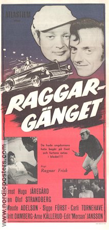 Raggargänget 1962 poster Ernst-Hugo Järegård Jan-Olof Strandberg Ragnar Frisk Kultfilmer Bilar och racing