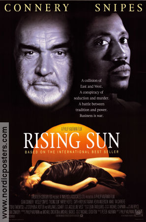 Rising Sun 1993 poster Sean Connery Wesley Snipes Harvey Keitel Philip Kaufman