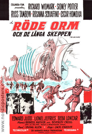 Röde Orm och de långa skeppen 1964 poster Richard Widmark Sidney Poitier Russ Tamblyn Jack Cardiff Hitta mer: Vikings Skepp och båtar