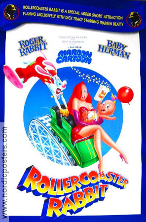 Rollercoaster Rabbit 1990 poster Charles Fleischer Roger Rabbit Frank Marshall Animerat