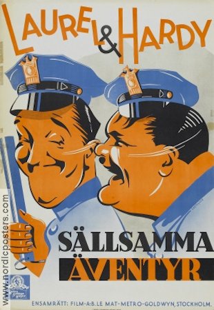 Sällsamma äventyr 1933 poster Laurel and Hardy Helan och Halvan