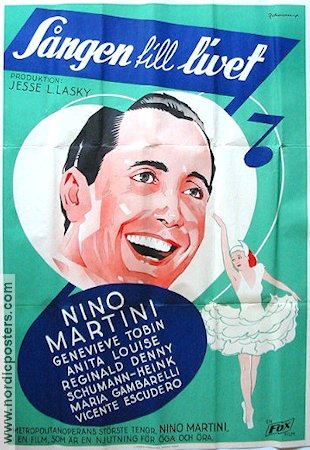 Sången till livet 1935 poster Nino Martini