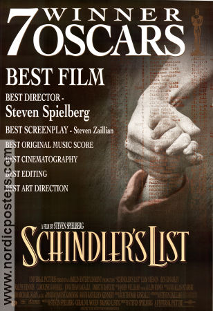 Schindler´s List 1993 poster Liam Neeson Ralph Fiennes Ben Kingsley Steven Spielberg Hitta mer: Nazi
