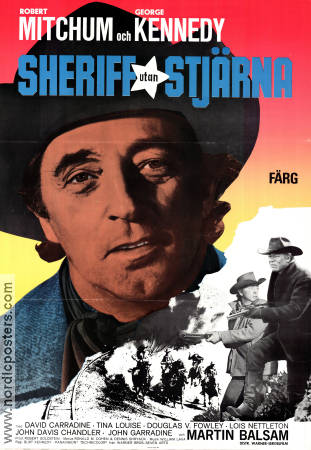 Sheriff utan stjärna 1969 poster Robert Mitchum David Carradine Martin Balsam Burt Kennedy