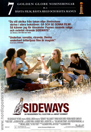 Sideways 2004 poster Paul Giamatti Thomas Haden Church Virginia Madsen Alexander Payne