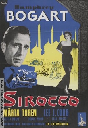 Sirocco 1951 poster Humphrey Bogart Lee J Cobb Märta Torén Curtis Bernhardt Film Noir