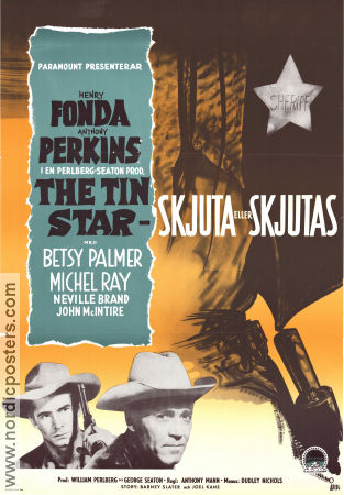Skjuta eller skjutas 1957 poster Henry Fonda Anthony Perkins Anthony Mann