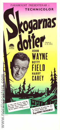 Skogarnas dotter 1941 poster John Wayne Betty Field Harry Carey Henry Hathaway