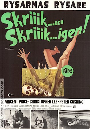 Skriiik och skriiik igen 1970 poster Vincent Price Christopher Lee Peter Cushing Gordon Hessler