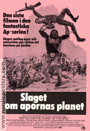 Slaget om apornas planet 1973 poster Roddy McDowall Claude Akins Natalie Trundy J Lee Thompson