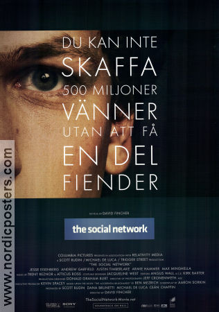The Social Network 2010 poster Jesse Eisenberg Andrew Garfield Justin Timberlake David Fincher Hitta mer: Mark Zuckerberg Hitta mer: Facebook
