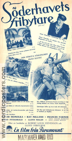 Söderhavets fribytare 1937 poster Oskar Homolka Frances Farmer Ray Milland James P Hogan
