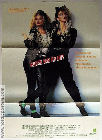 Susan var är du 1985 poster Madonna Rosanna Arquette