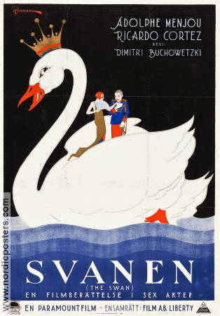Svanen 1925 poster Frances Howard Adolphe Menjou Ricardo Cortez Dimitri Buchowetzki