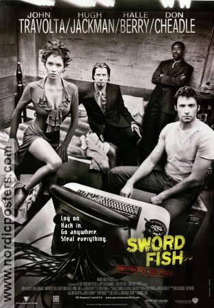 Swordfish 2001 poster John Travolta Hugh Jackman Halle Berry Don Cheadle Dominic Sena