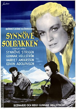Synnöve Solbakken 1957 poster Synnöve Strigen Gunnar Hellström Harriet Andersson