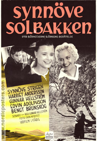 Synnöve Solbakken 1957 poster Synnöve Strigen Harriet Andersson Edvin Adolphson Gunnar Hellström