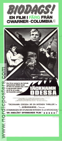 Täcknamn Odessa 1974 poster Jon Voight Maximilian Schell Maria Schell Ronald Neame Text: Frederick Forsyth Tåg