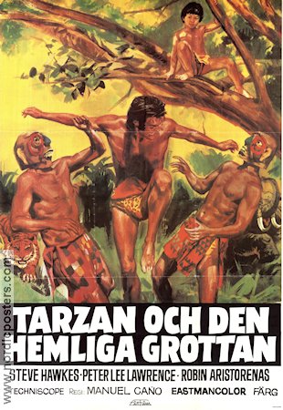 Tarzan och den hemliga grottan 1972 poster Steve Hawkes Peter Lee Lawrence Angel del Pozo Manuel Cano Hitta mer: Tarzan Spanien
