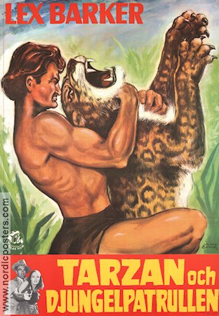 Tarzan och djungelpatrullen 1953 poster Lex Barker Joyce Mackenzie Raymond Burr Kurt Neumann Katter